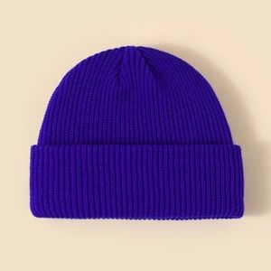 Women’s/Men’s NEW Electric Cobalt Blue Y2K Knit Beanie Hat, Size: OS